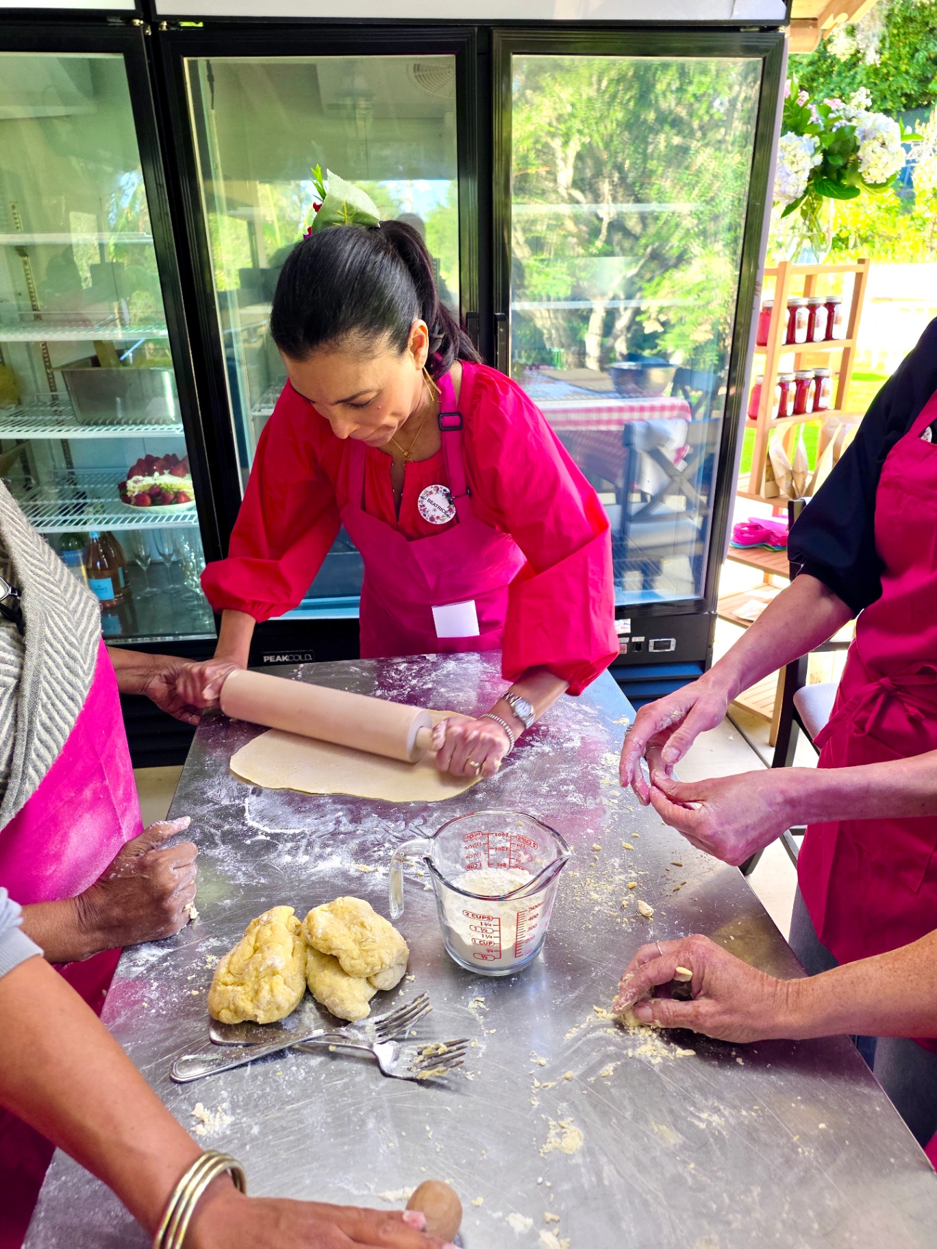 Chef Mollie rolling pasta dough